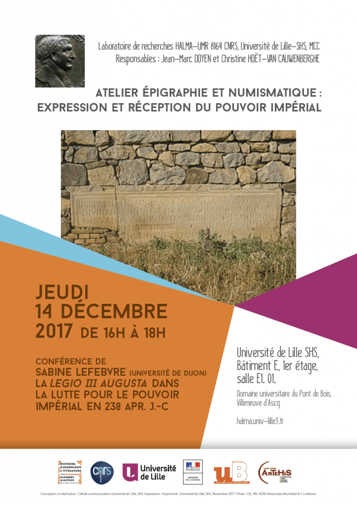 Affiche Conference Atelier epigraphie numismatique 14 decembre 2017 725x1024