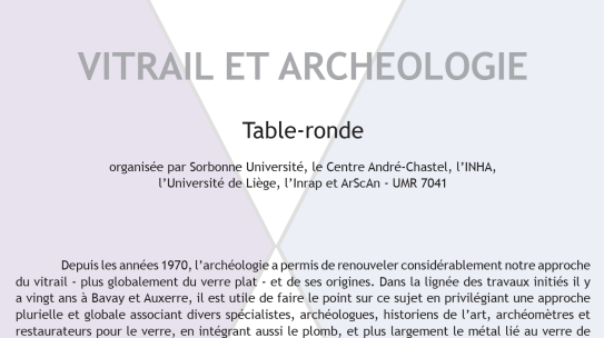 [Appel à communication] Table ronde « Vitrail et archéologie »